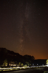 Galaxy Above a Rural Road